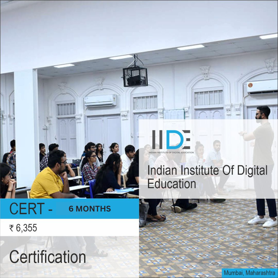 Certification in Online Digital Marketing at Indian Institute Of Digital Education, Mumbai